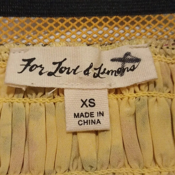 For Love & Lemons Yellow Pink Floral Fit and Flare Ruffle Mini Skirt A10 - Picture 5 of 6